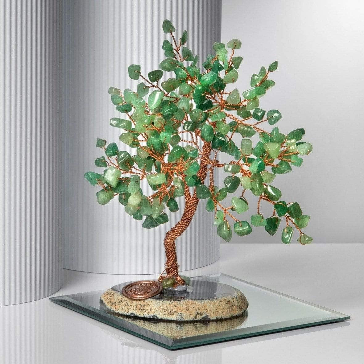 Real Jade Stones Feng Shui Small Tree of Life to Manifest Your Dreams Hand-Wrapped with Copper Wire Handmade with Love in Bali to Bless Your Home