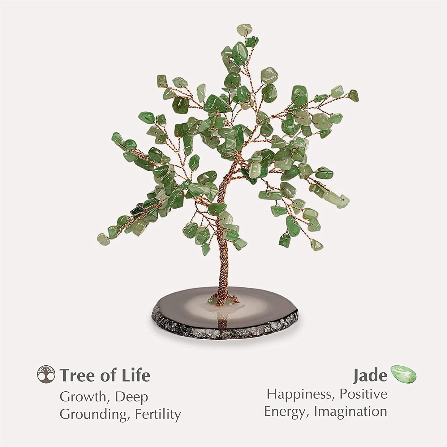 Real Jade Stones Feng Shui Small Tree of Life to Manifest Your Dreams Hand-Wrapped with Copper Wire Handmade with Love in Bali to Bless Your Home