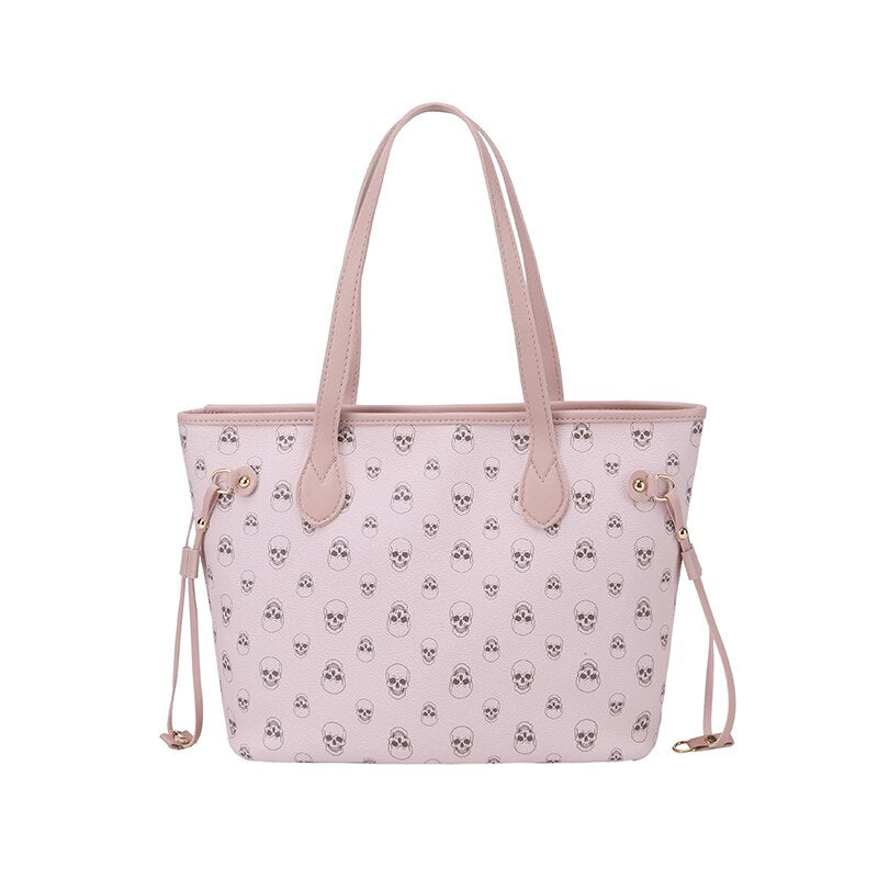 Famous Brand Luxhttps://swnnebrand.myshopify.com/admin/customersury Women Shoulder Bag Large Capacity Totes Shopping Handbag Casual Purse Print Skull