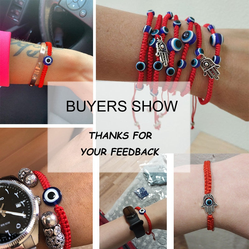 Evil Eye Handmade Braided Red Rope Bracelet For Women Men Friendship Jewelry Charm Lucky Thread String Adjustable Gifts
